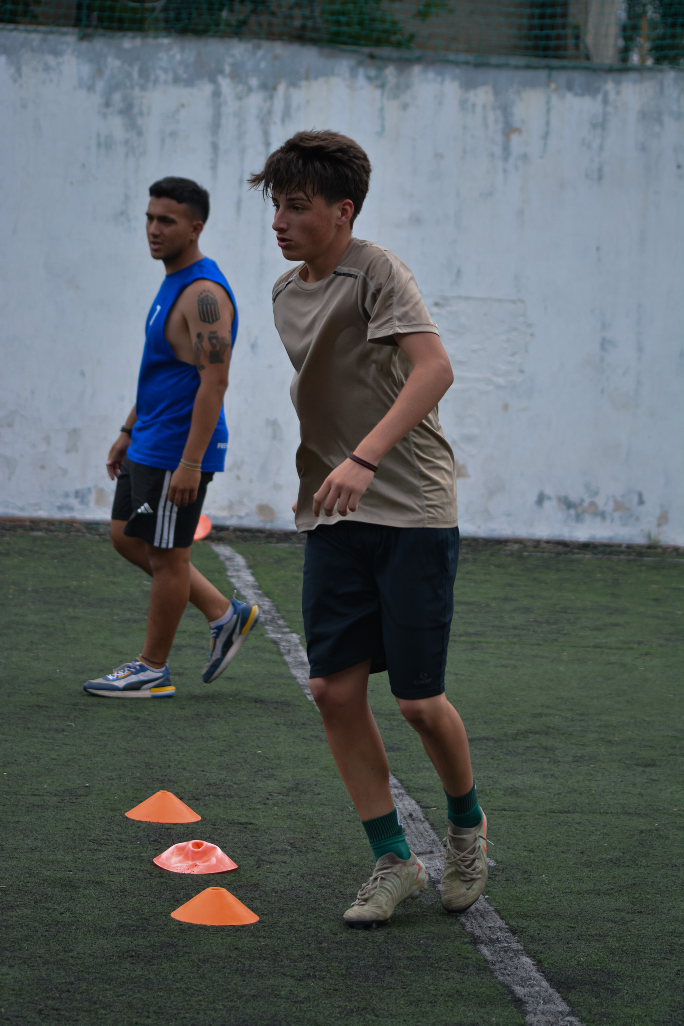 Trabajo en cancha con el entrenador